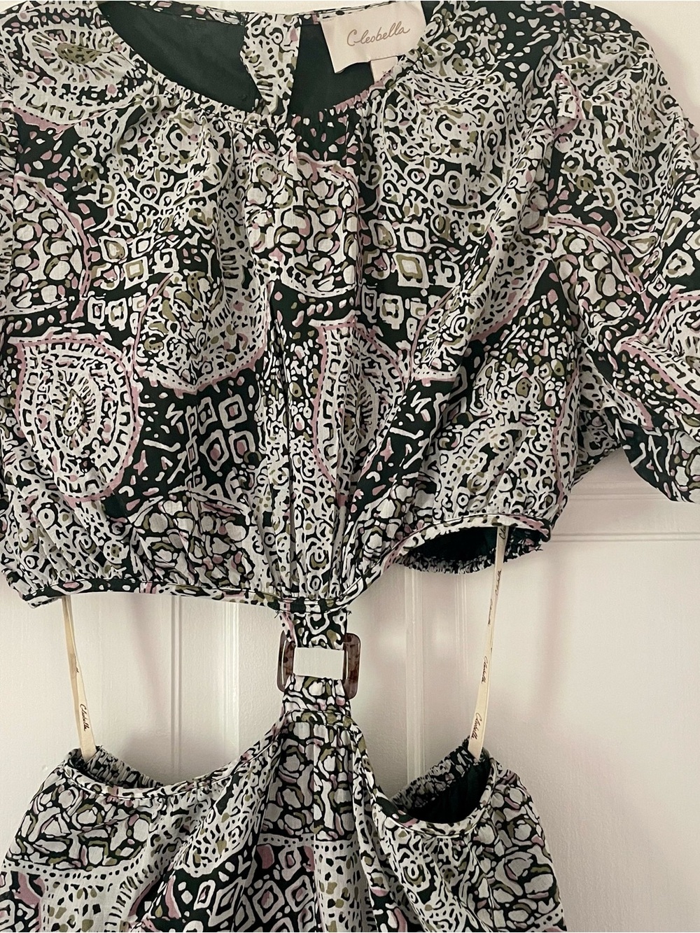 Cleobella Josephine Ankle Dress in charcoal paisley geo print - Picture 4 of 8